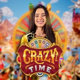Crazy Time slot logo by Evolution at Gigaspinz Casino