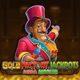 Try Gold Factory Jackpots Mega Moolah slot by Aurum Signature Studios on gigaspinzs.com – logo image