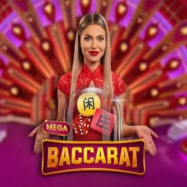 Mega Baccarat logo by Pragmatic Play at Gigaspinz Casino