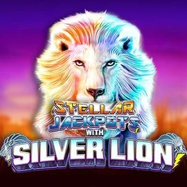 Stellar Jackpots with Silver Lion by Lightning Box Game, showcased at gigaspinzs.com – game logo
